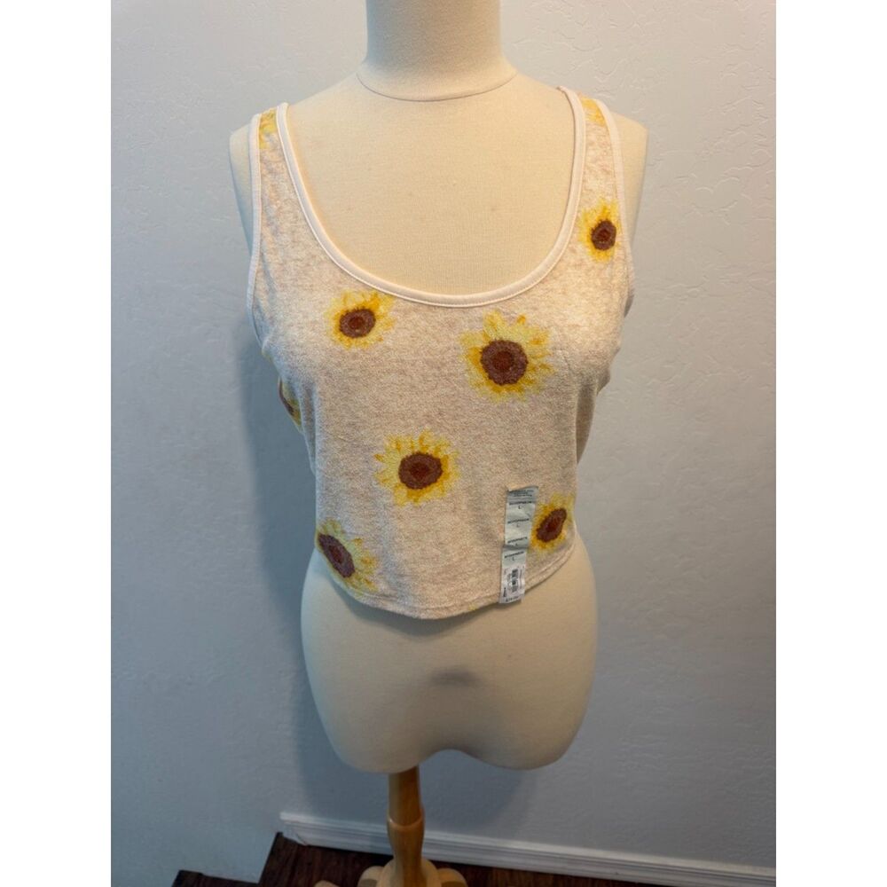 SO Sunflower Print Crop Tank Top – Size Large – NWT